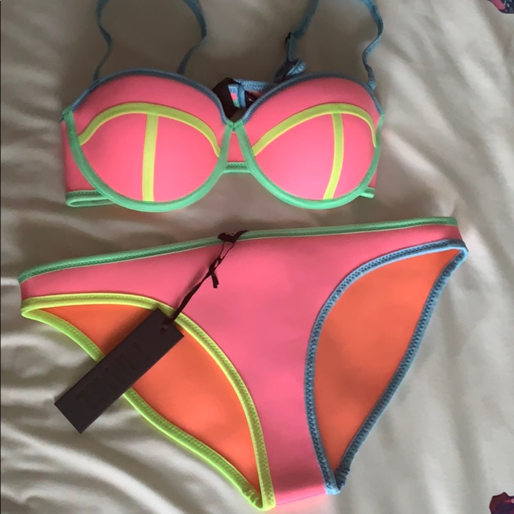 Triangl Neon Color Block Swimsuit